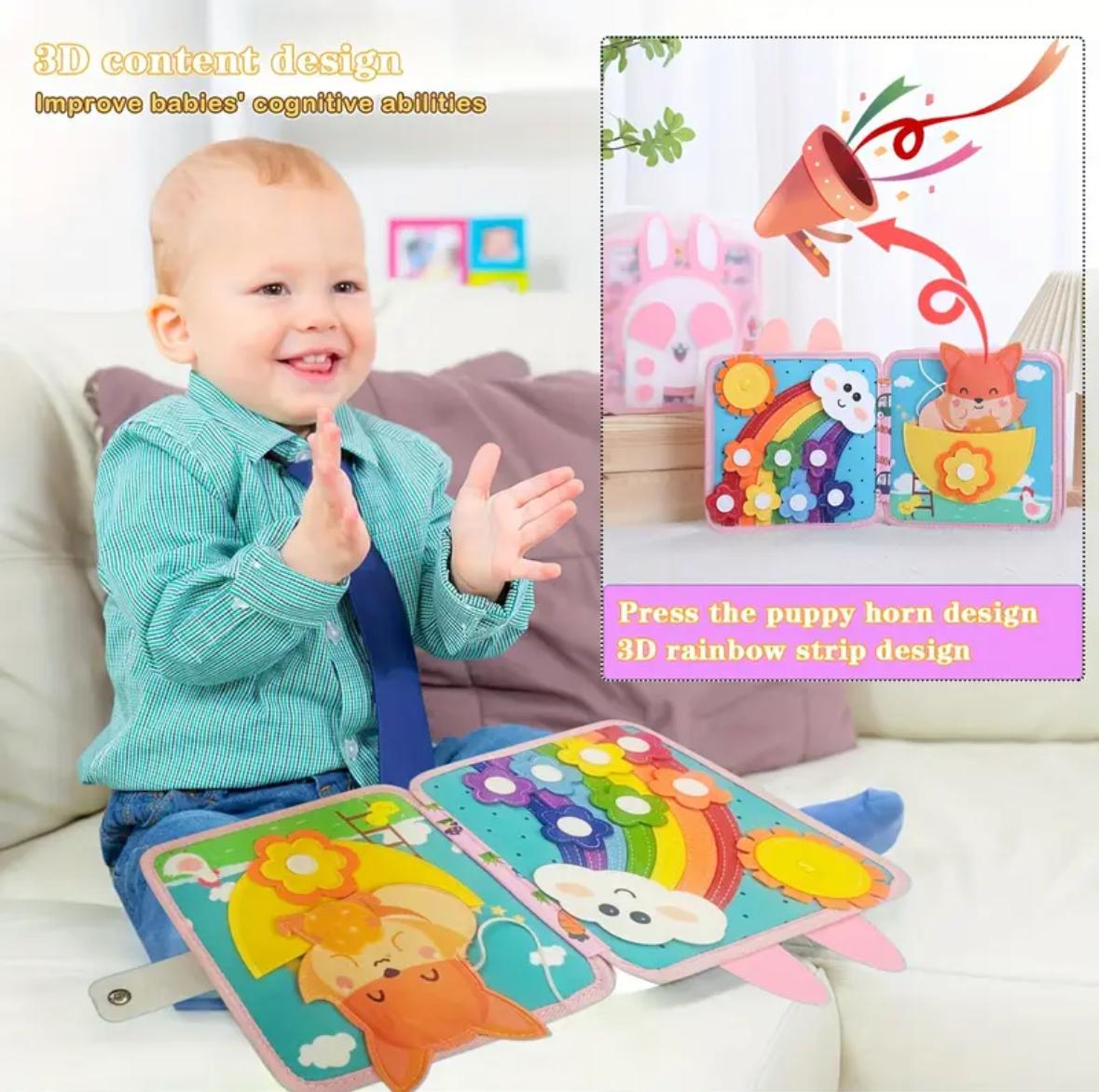 Livre d'Éveil en Tissu | Jouet Montessori pour Bébé fille