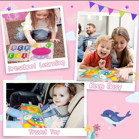 Livre d'Éveil en Tissu | Jouet Montessori pour Bébé fille