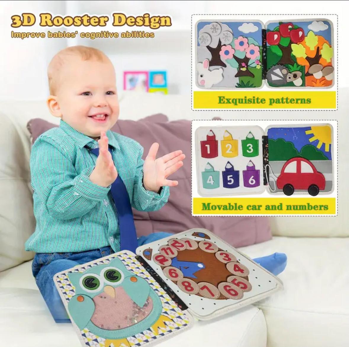 Livre d'Éveil en Tissu | Jouet Montessori pour Bébé garçon