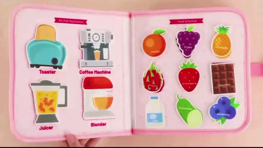 Ma cuisine| Livre d’activités sensoriel en feutrine | Éveil Montessori pour enfants